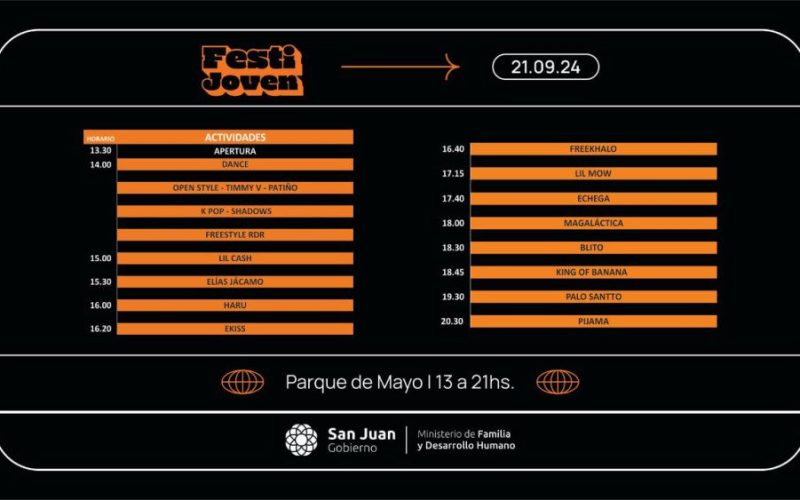 FestiJoven presenta la grilla con los horarios de los artistas que actuarán